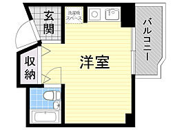ロイヤルコート上池田 ワンルームの間取図画像