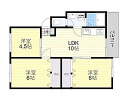 シャンボール八王寺 3LDKの間取図画像