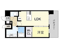 レジュールアッシュ OSAKA GATEWAY 14階1LDKの間取り