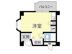 ロイヤルコート上池田 ワンルームの間取図画像