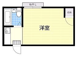 宮山ハイツ ワンルームの間取図画像