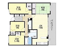 ネバーランド箕面潤水館 4LDKの間取図画像