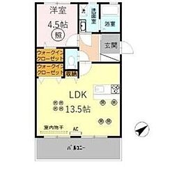 フジコーポ 1LDKの間取図画像