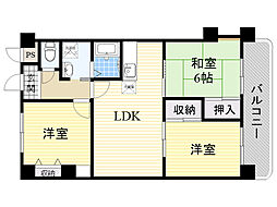 アビタシオン西緑ケ丘 3LDKの間取図画像