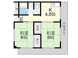 水月コーポ 2Kの間取図画像
