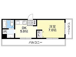 コートハウス・神田 1DKの間取図画像