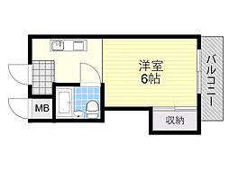 メゾンソレイユ 1Kの間取図画像