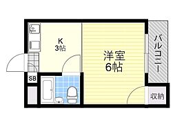 メゾンソレイユ 1Kの間取図画像
