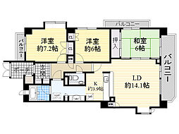 グレイスフォート桃山台 3LDKの間取図画像