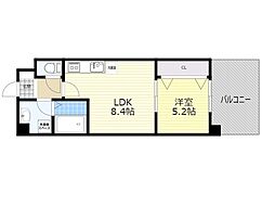トリニティ小戸 1LDKの間取図画像