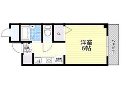 エスポワール川西 1Kの間取図画像