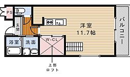 カサ・デ・ビオラ ワンルームの間取図画像