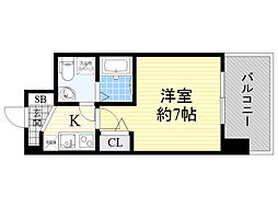 セレニテ江坂ルフレ 1Kの間取図画像