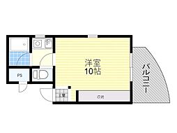 リヴァーレ待兼山 1Kの間取図画像