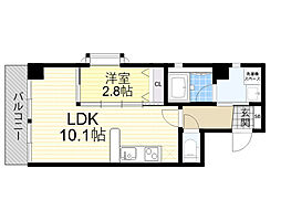TheBrilliant尚 1LDKの間取図画像