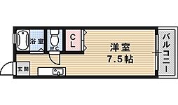 テックハイツ 1Kの間取図画像