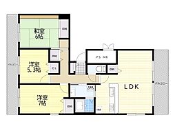 神田第2ビル 3LDKの間取図画像