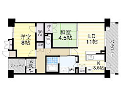 ディーグラフォート千里中央 2LDKの間取図画像