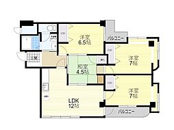 シュロス五月山 4LDKの間取図画像