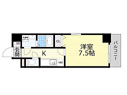 エスリード江坂垂水町 1Kの間取図画像