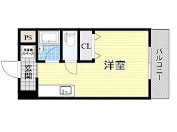 No.3ハイツスリーアロー ワンルームの間取図画像