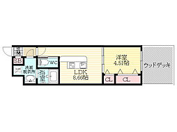 ガレリア加島 1LDKの間取図画像