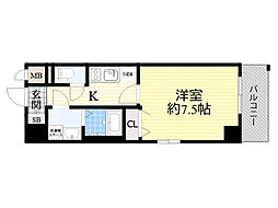 エスリード江坂垂水町 1Kの間取図画像
