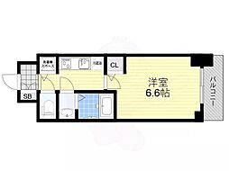 エスレジデンス江坂エミネンス 1Kの間取図画像