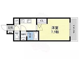 エスレジデンス江坂エミネンス 1Kの間取図画像