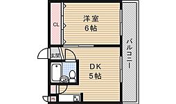 フレール千里 1DKの間取図画像