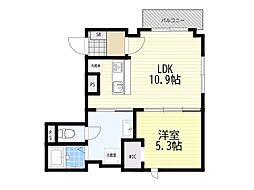 池田市大和町マンション 1LDKの間取図画像