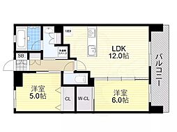 グランアッシュ江坂 2LDKの間取図画像