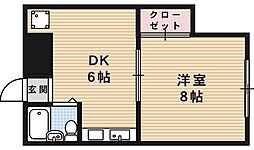 メゾン箕面 1DKの間取図画像