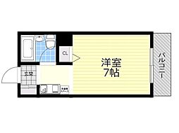 メゾン鼓ヶ滝 1Kの間取図画像