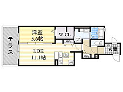 ディーハウスサウス 1LDKの間取図画像