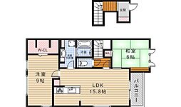 グランチュイールA 2LDKの間取図画像