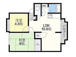 タウン・メープル 2LDKの間取図画像
