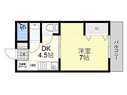 エストー1小野原 1DKの間取図画像