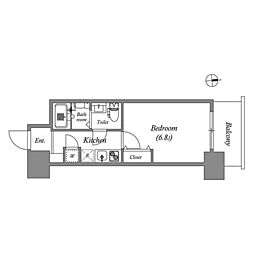 アドバンス江坂ラシュレ 1Kの間取図画像