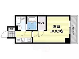サンレムート,江坂1st 1Kの間取図画像