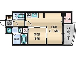 SEST新大阪 1LDKの間取図画像