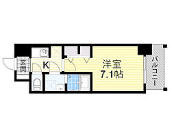 S-RESIDENCE三国WEST 1Kの間取図画像