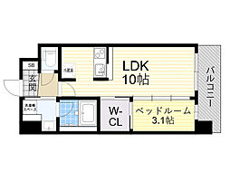 大阪市淀川区西宮原2丁目マンション 1LDKの間取図画像