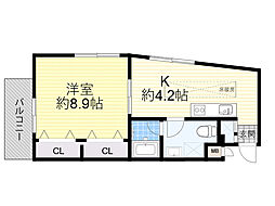 メゾンエトワル 1Kの間取図画像