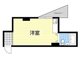 ユニバーサルコート柴原 1Kの間取図画像