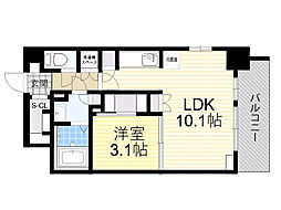 COMFORIA江坂広芝町 1LDKの間取図画像