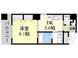 ノルデンハイム江坂2 1DKの間取図画像