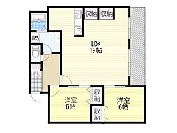ル・グランデ新大阪南 2LDKの間取図画像