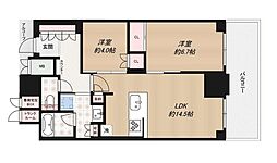 ジオタワー大阪十三 2LDKの間取図画像