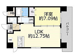 ノルデンタワー新大阪プレミアム 1LDKの間取図画像